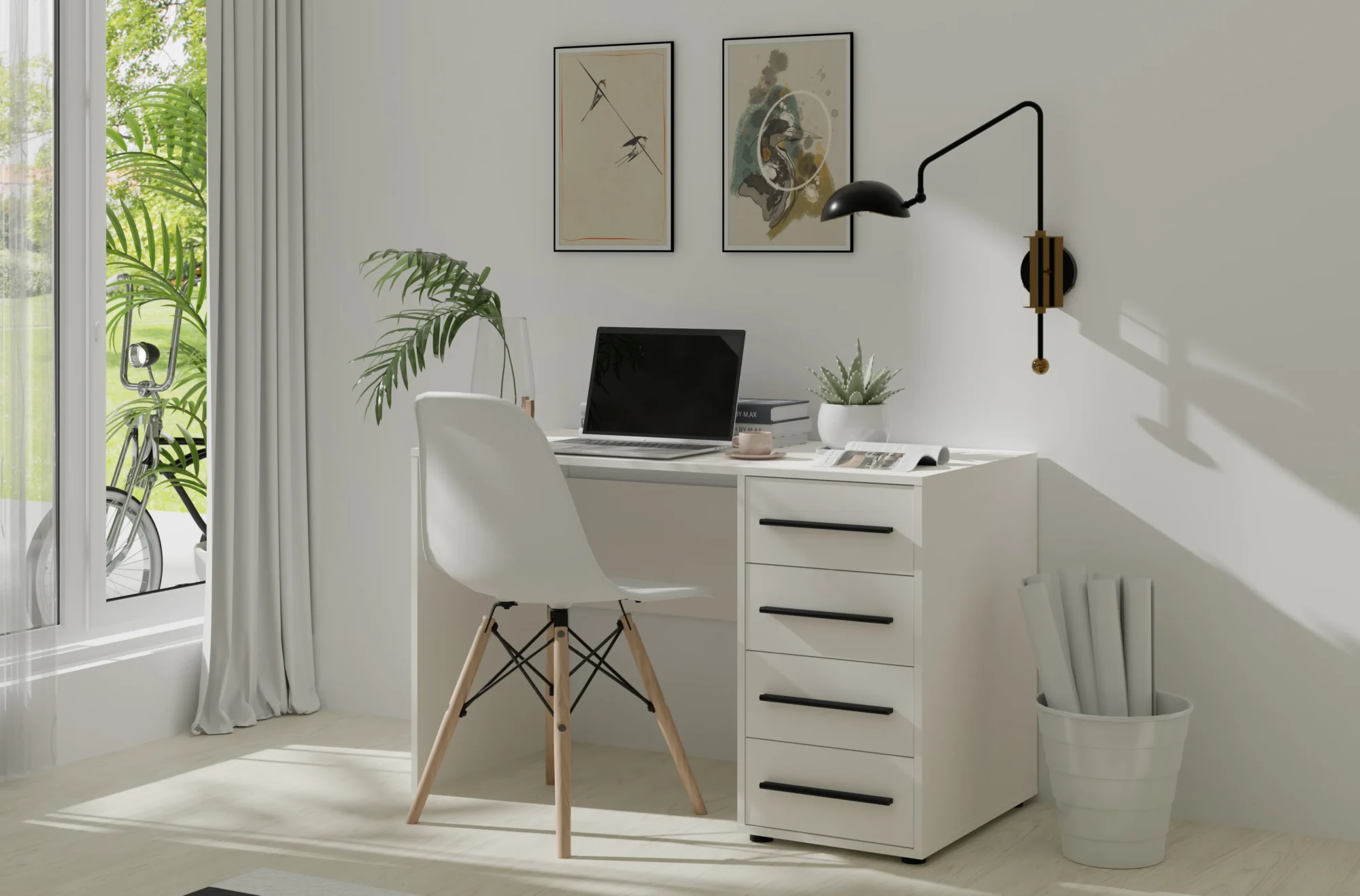 MAXIONE MX-01 písací stolík, biela 